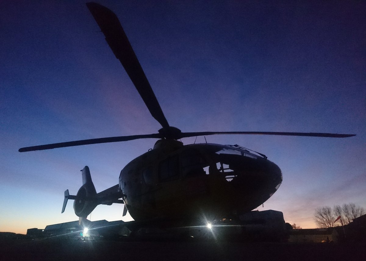 Volteral's tweet photo. Good morning 🌅 from the two Johns @johnofish &amp; Pilot Nigel @ScotAirAmb 🚁 #Helimed76 #airambulance at #perthairport #aircraft checks ✔️ #medchecks⚕️ complete ✔️ https://t.co/YeiF2k4DsD