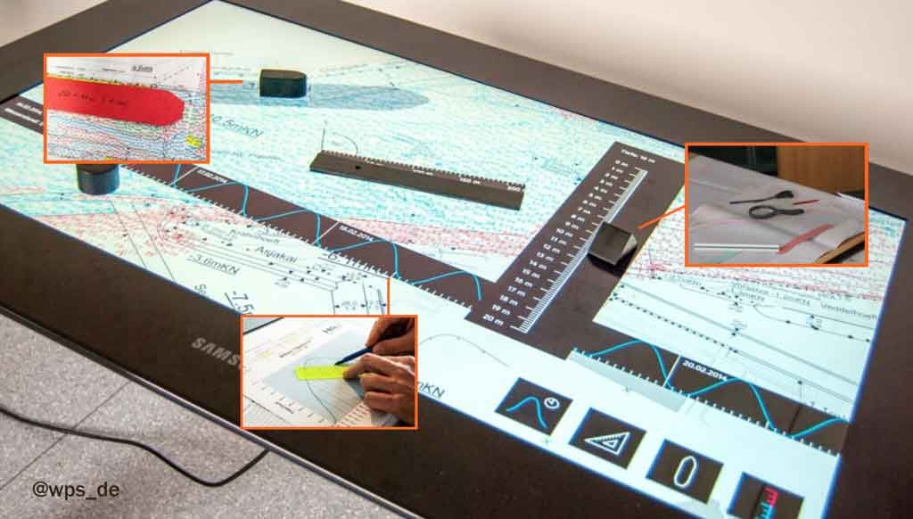 Excellent example of bridging #digital and #physical: combination of #touchTable with tanglible tools for habour bearing #wudhh17 @eparo <a href="/wps_de/">WPS - Workplace Solutions GmbH</a> #multiTouch #fiducialMarker