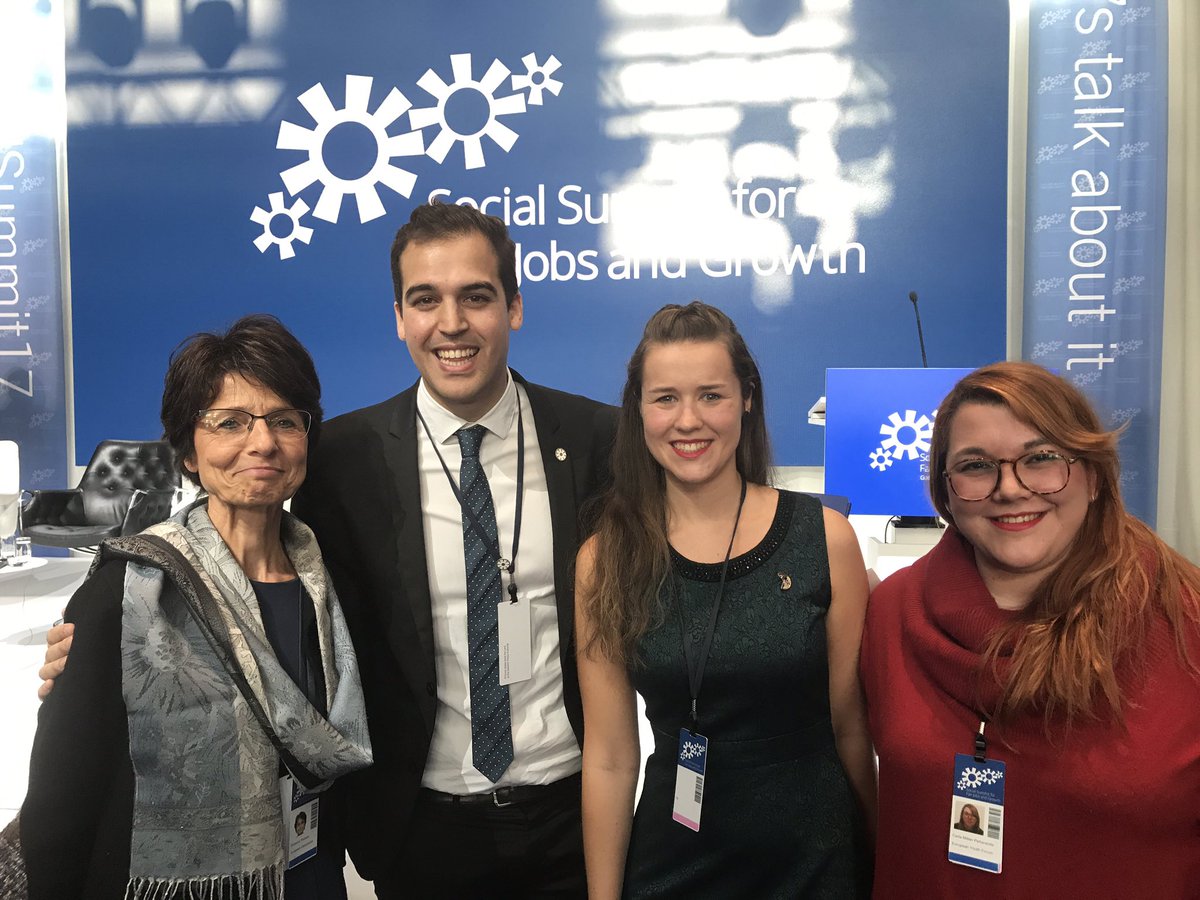 mariannethyssen's tweet photo. Thank you @Youth_Forum for your valuable contribution to #SocialSummit17 &amp; Pillar of #SocialRights. We count on your voice! https://t.co/5FsXPQ8y0h