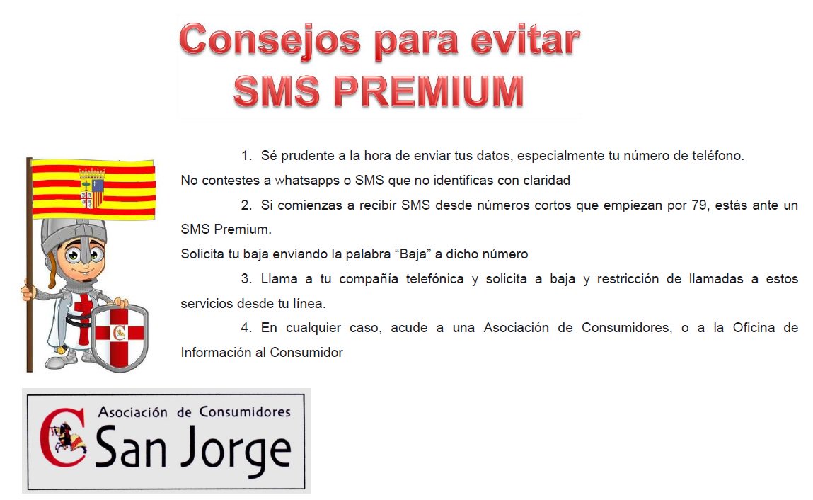 ACSanJorge's tweet photo. En las últimas semanas, hemos observado un aumento d reclamaciones d #consumidores zaragozanos en relación a cobros en sus facturas  de consumo telefónico de los denominados “SMS PREMIUM”  así como de otros  supuestos similares conocidos como “Servicios de terceros” https://t.co/5kVtZHZ5EW