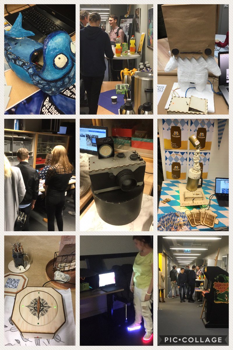 ellenvdbosch's tweet photo. 1e jaars studenten, 1e kwartiel, 1e project: Interactieve "Useless Machine". Kijkavond/expositie voor ouders/vrienden/familie. Zo fijn om studenten TROTS te zien, en de ouders (nog) trotser! Ambitie, passie en delen @ Saxion GMGT! https://t.co/okvWkwNpPI