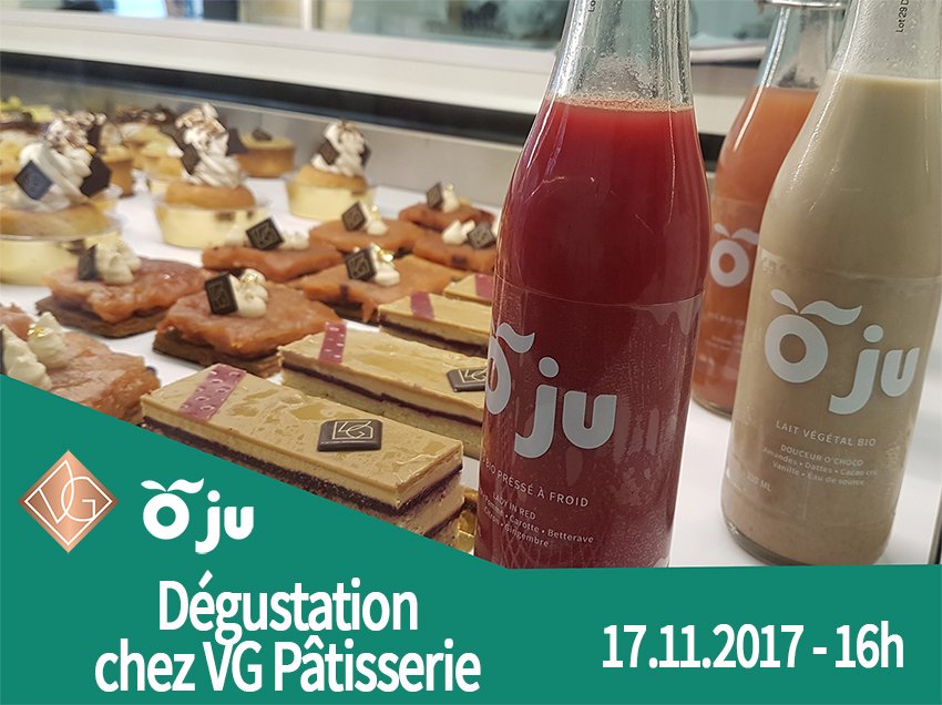 OJuBio's tweet photo. Venez déguster nos jus ultra frais autour des meilleures pâtisseries végétales de Paris cet après-midi à 16 heures :) https://t.co/0h7xiPxnQi