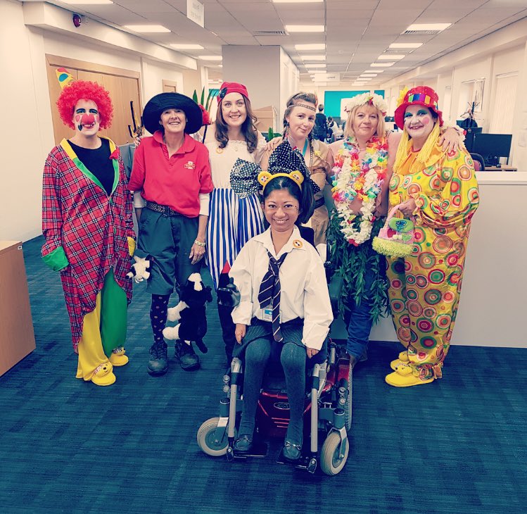 kayleylou53's tweet photo. The things your do for the team and charity 😁💷 #ChildrenInNeed #CommittedToTheCause #AccountsPayable #SovereignsFinest #GottaLaugh #MissingMyPartnerInCrime #Clown #PostWoman #Pirate #RedIndian #HulaLady #SchoolGirl #BBCCIN @BBCCiN https://t.co/6r1YPZEM1R