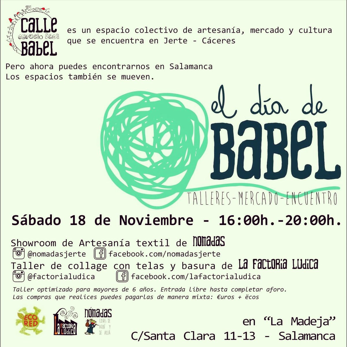 callebabel's tweet photo. Mañana #eldiadebabel en Salamanca. Ven a vernos. #yaeshoradevolveracasa https://t.co/tfIHfQrxxn