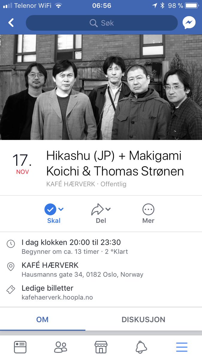 Dette skjer! Hikashu på cafe Hærverk! Håper vi sees. 
<a href="/MAKIBRI/">巻上公一</a> <a href="/hikashufanclub/">ヒカシューファンクラブ</a> <a href="/HIKASHU/">ヒカシュー</a>