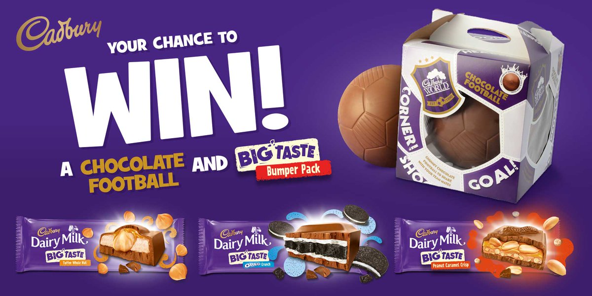 myLondis's tweet photo. Are you an avid #PremierLeague fan or does the thought of football make you want to hibernate?  Either way, our @CadburyUK hamper has you covered!  
For your chance to #WIN a chocolate football AND a BIG Taste bumper pack, simply RT &amp; Follow @myLondis  #FreebieFriday https://t.co/kzZSsBZSOS