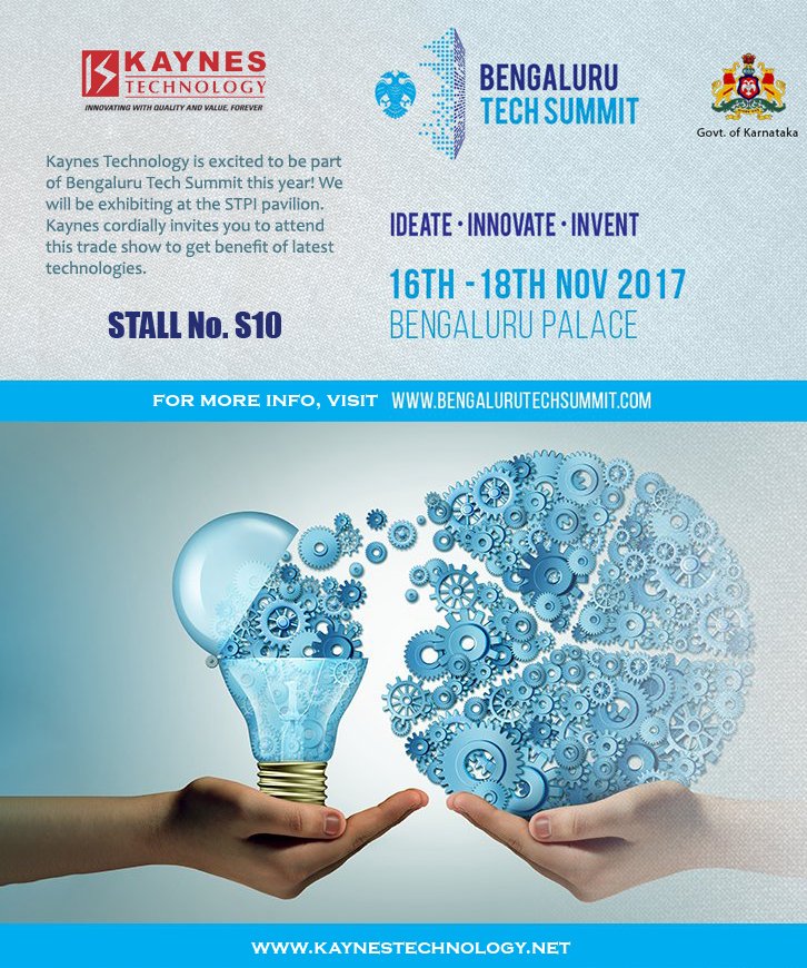 @Kaynestech technology exhibiting at Bengaluru Technology Summit 2017 - STPI Pavilion. Do visit us !! #BlrTechSummit