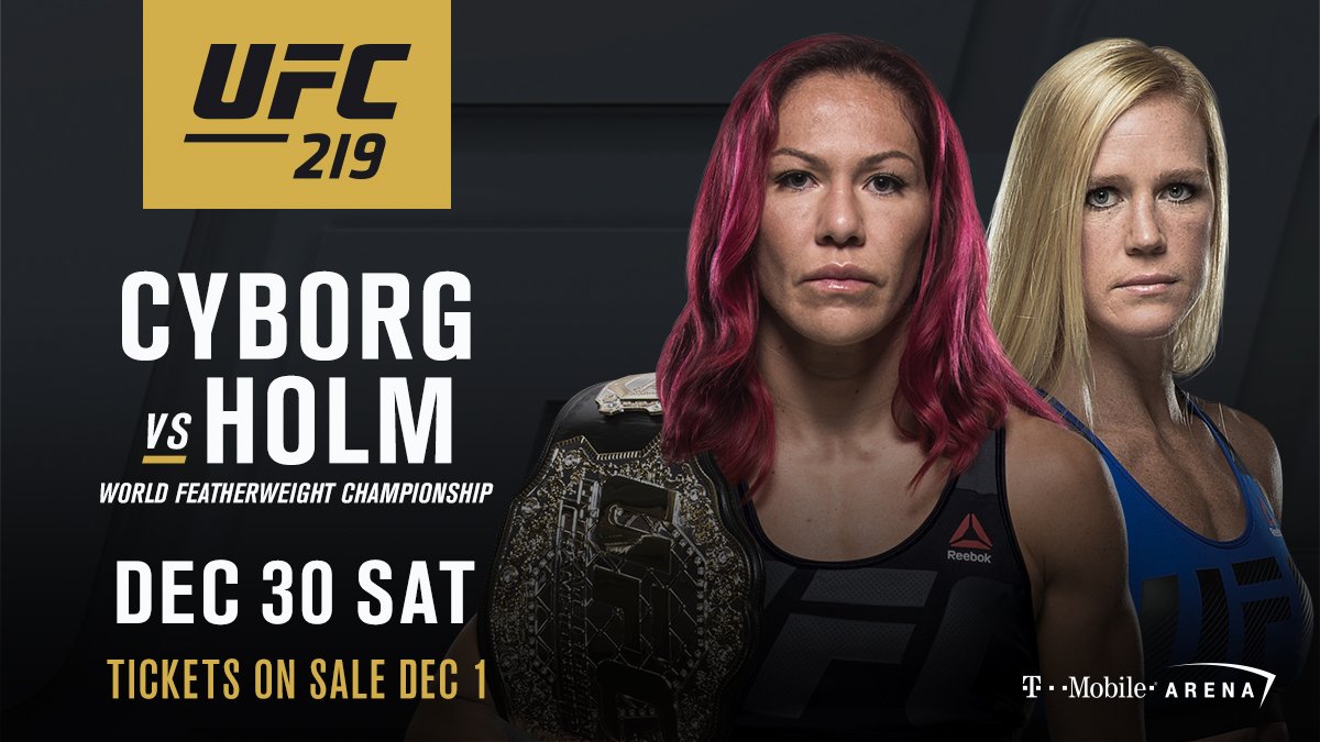 Confirmed! Cris Cyborg vs. Holly Holm title fight officially booked for UFC 219. #UFC219