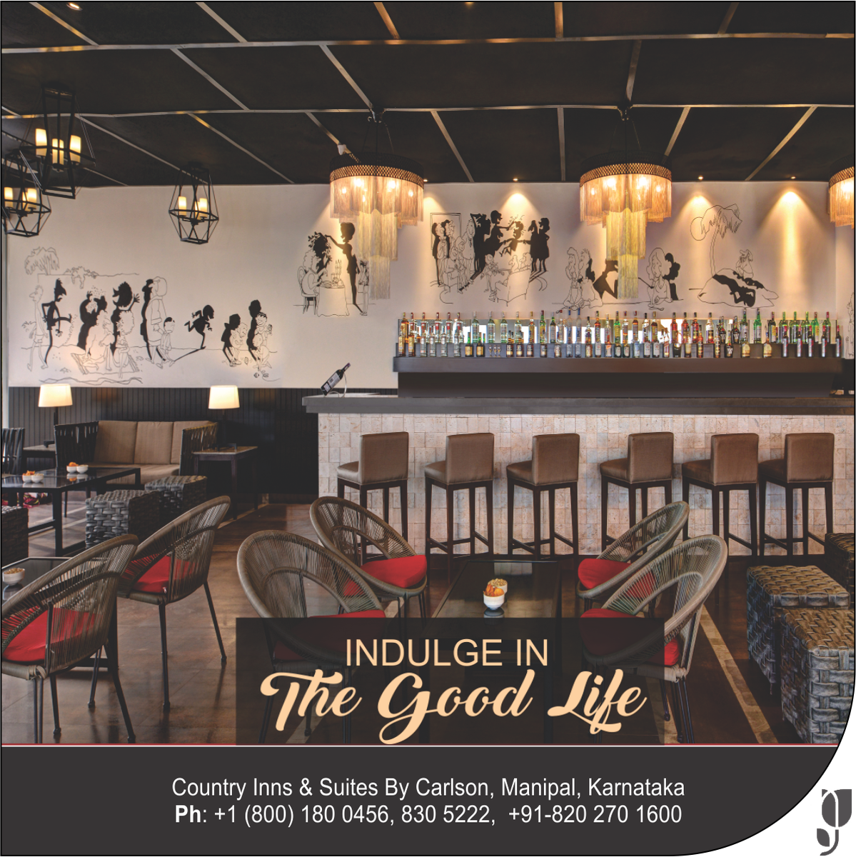 CountryinnM's tweet photo. Stay out all night or just pop in for a quick drink at #CountryInnSuites #Manipal. #Beautiful ambience and a huge range of refreshing martinis and #cocktails will make your #evening #perfect. https://t.co/0DcrhnHYGk