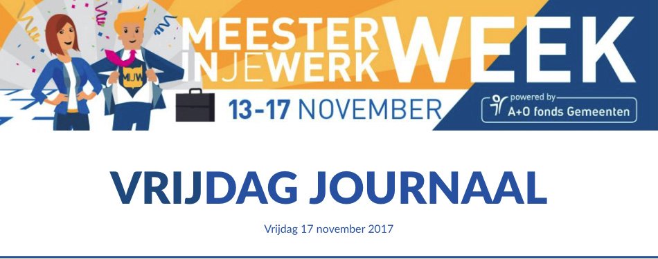 Vandaag alweer de laatste dag van de Meester in je Werk-week 2017. We blikken nog even terug op de dag van gisteren en geven tips voor deze laatste dag: magazine-on-the-spot.nl/aeno/vrijdag/ #MIJWW17