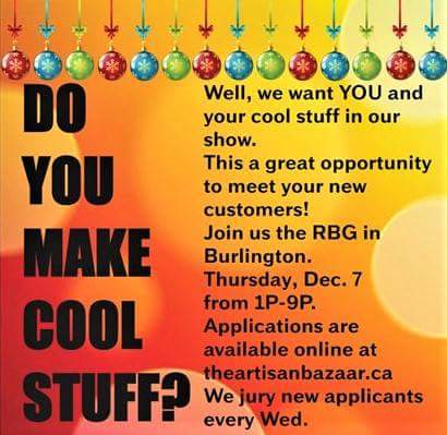 BazaarArtisan's tweet photo. Local artists and craftspeople...join us at the RBG Dec. 7th.. https://t.co/lrJduTv5Ej