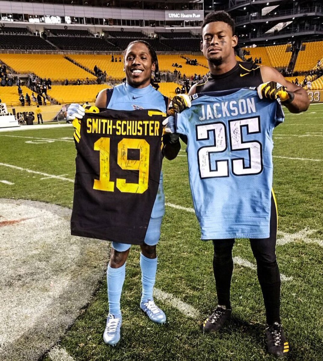 JuJu Smith-Schuster a Twitteren: Jersey Swap with my brotha! From playing  together ➡️ lining up on Thursday Night Football, All Glory To God 