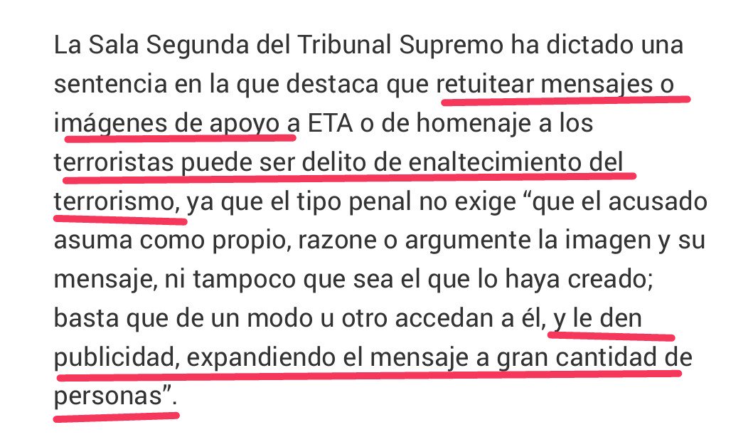 policia's tweet image. ⚠️El #TribunalSupremo considera que RT mensajes o imágenes  de apoyo o enaltecimiento del #Terrorismo  también puede ser DELITO.  poderjudicial.es/cgpj/es/Poder-…