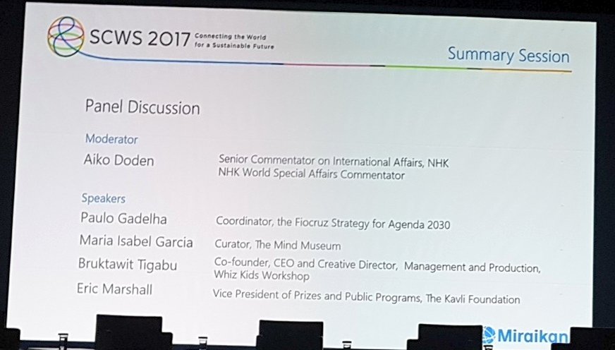 anothersaeed's tweet photo. Closure session
Panel Discussion #SWSC2017
. Think globally connecting local actions to global issues
. Need to get outside stakeholders to give us a fresh new look
. Dont need a building for a science museum.
. One community, one planet, stay connected.
. Engage youth https://t.co/SzvQfPZpKE