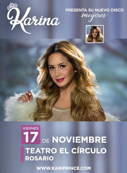 medicencarito90's tweet photo. Anciosa llego el gran día.🙏😀 #Karina 👸💘👑 #LaPrincesita @kari_prince Presenta su nuevo disco 👉 #Mujeres 💿🎧🎤🎵🎼🎶🎹 Hoy explota el #TeatroElCirculo 💣💥🔥🎉🎊🎈🎆 con su música y belleza!!😍🌹 #17DeNoviembre 🍀 #Rosario 🙌 #Fila5 💙💜 https://t.co/WhwsPHvq0U