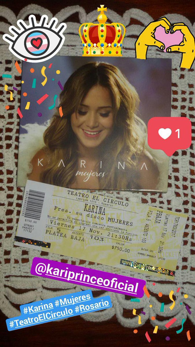 medicencarito90's tweet photo. Anciosa llego el gran día.🙏😀 #Karina 👸💘👑 #LaPrincesita @kari_prince Presenta su nuevo disco 👉 #Mujeres 💿🎧🎤🎵🎼🎶🎹 Hoy explota el #TeatroElCirculo 💣💥🔥🎉🎊🎈🎆 con su música y belleza!!😍🌹 #17DeNoviembre 🍀 #Rosario 🙌 #Fila5 💙💜 https://t.co/WhwsPHvq0U