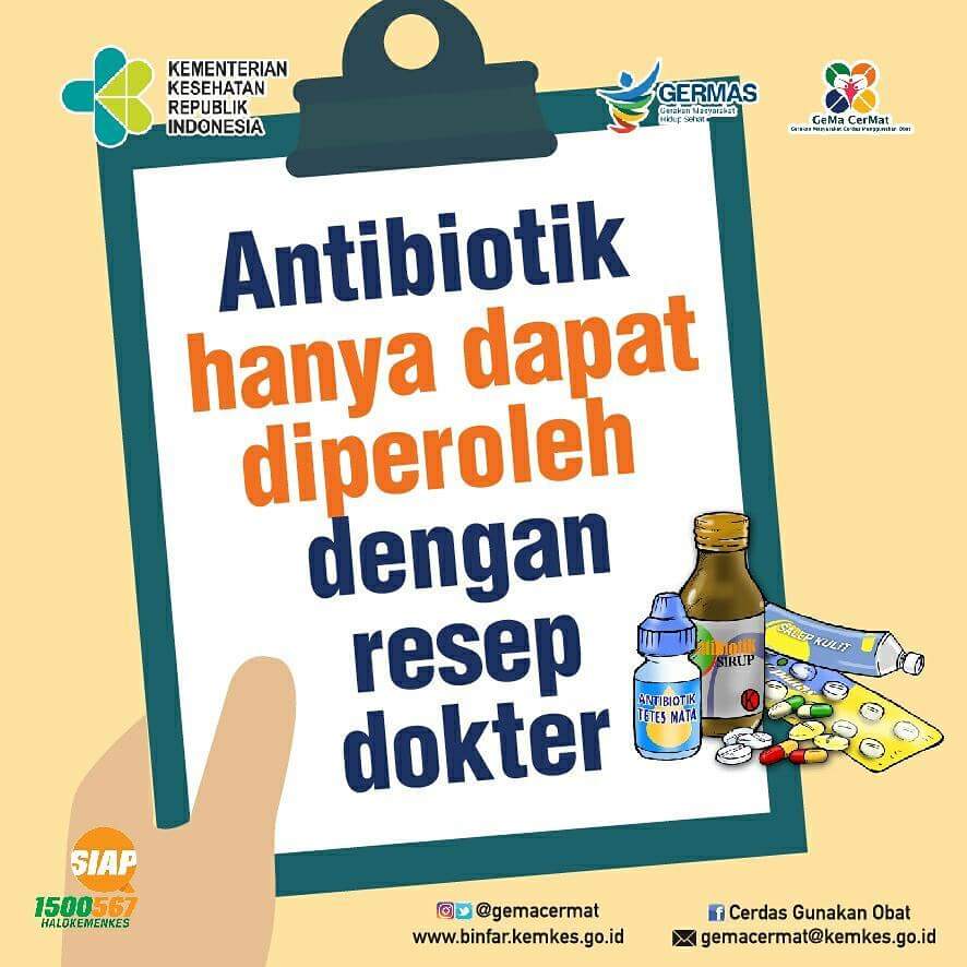 NoniHaizuranB's tweet photo. Jgn gunakan antibiotik tanpa indikasi yg jelas yah...pastikan konsultasikan penyakit ke dokter anda dan konsultasikan obat ke apoteker anda 😀#gemacermat_WAAW #WAAW2017 #antibiotikbijak @gemacermat https://t.co/PorIz1o67y