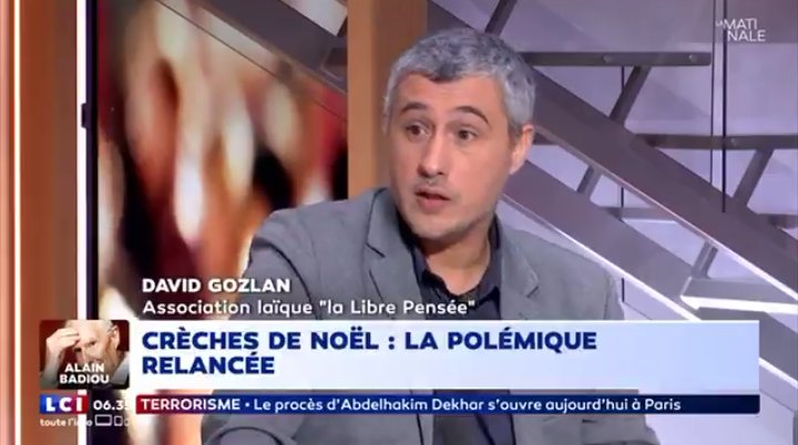 LP_Nationale's tweet photo. @LaMatinaleLCI  Le Maire d #heninbeaumont a joué avec le feu et il s'est brûlé les doigts. il est nécessaire de respecter la #loi1905 . Pas de #CrecheDeLaNativite  dans les bâtiments de la République 
fnlp.fr https://t.co/mHXQ4wMDhp