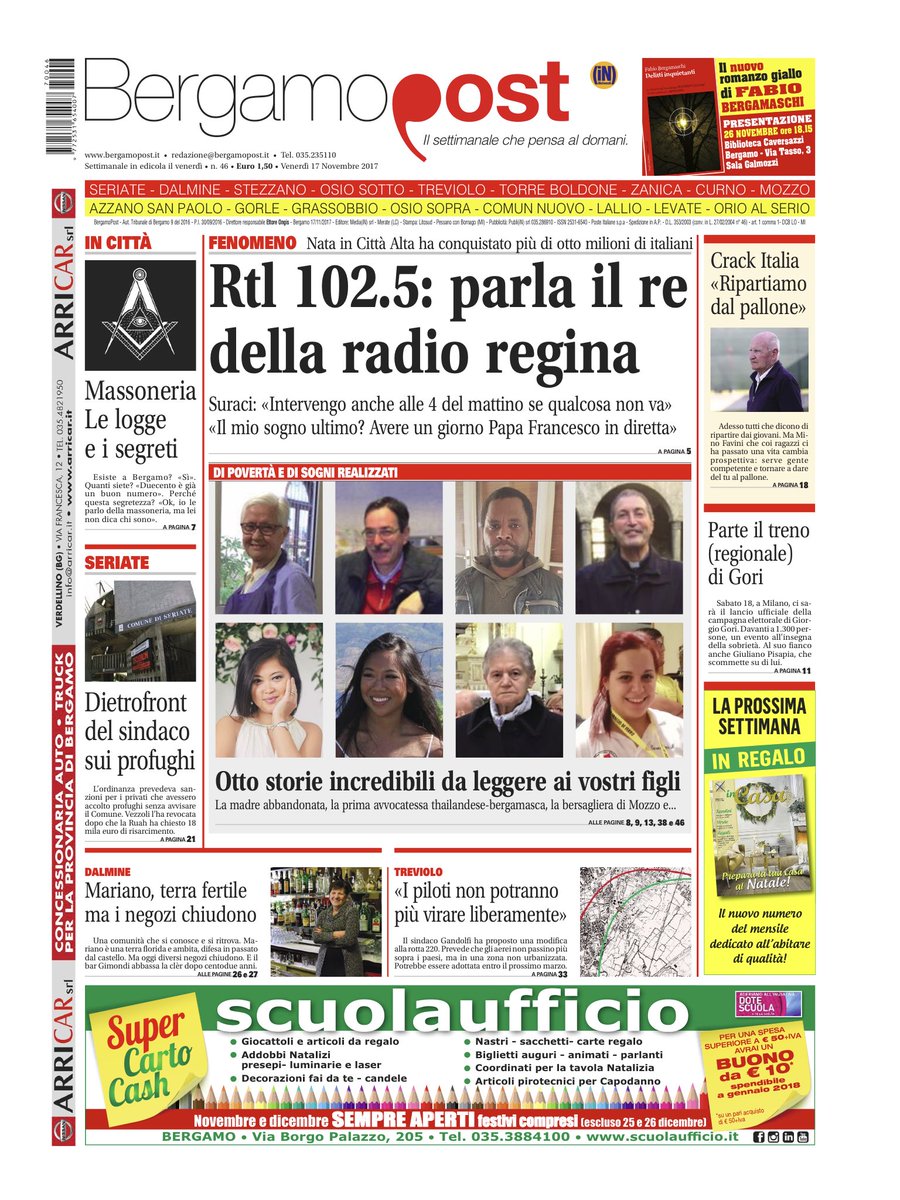 Lorenzo Suraci su @bergamopost ci ha ricordato i nostri vent’anni in diretta nel vento <a href="/RobyFacchinetti/">Roby Facchinetti</a> <a href="/rtl1025/">RTL 102.5</a>