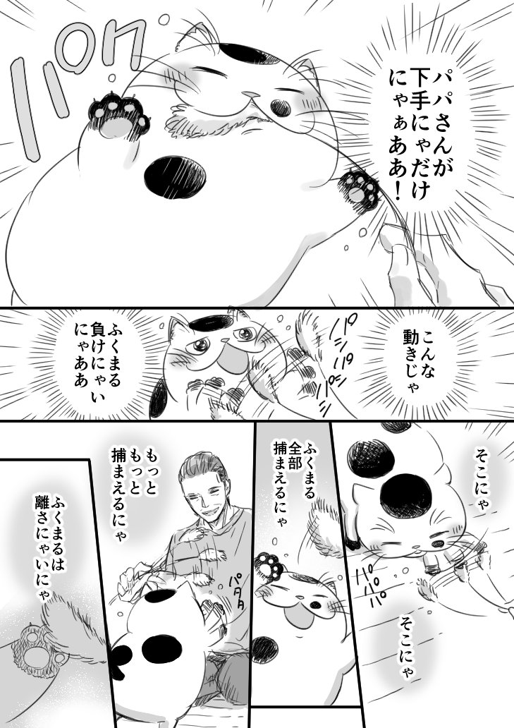 【猫漫画】おじさまと猫　「ふくまると猫じゃらし」 