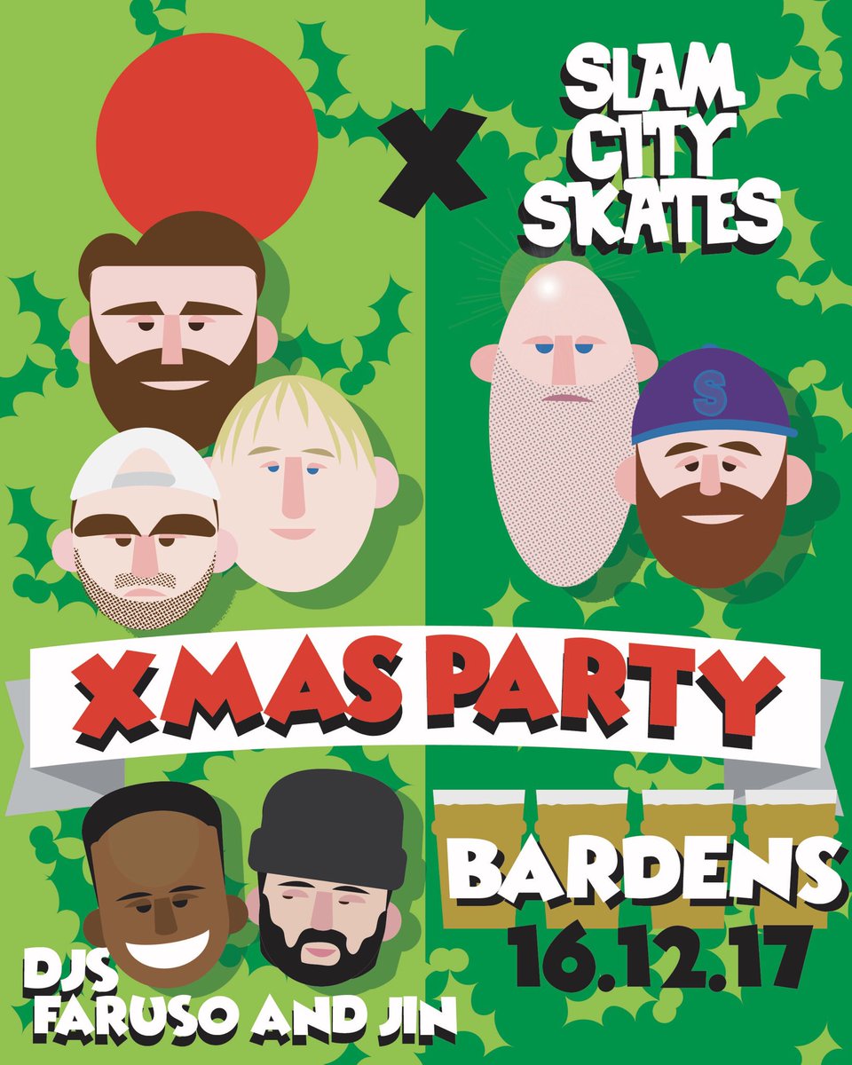 We’ve teamed up with our friends at <a href="/slamcityskates/">slamcityskates@ace.ocn.ne.jp</a> to bring you an epic 🍻Xmas Party🍻!
Featuring the world premiere of @pertharms' new video (9pm).
DJs: @farusoandjin , @shelleybones, <a href="/samuelashley/">sam ashley</a> and @mark__jackson .
Free beers for the early heads! @BardensBoudoir