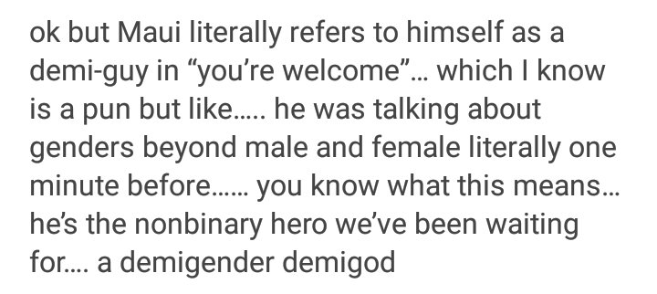 OCC_Pride's tweet photo. #FaveQueerHeadcanons @Disney's Maui from @DisneyMoana is an intersex (which may be why his parents rejected him) demiguy!! https://t.co/iXmKWwQieX