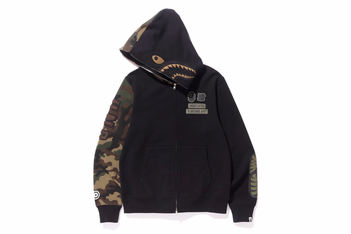 BAPE® X UNDEFEATED WOODLAND CAMO SHARK HOODIE https://t.co 