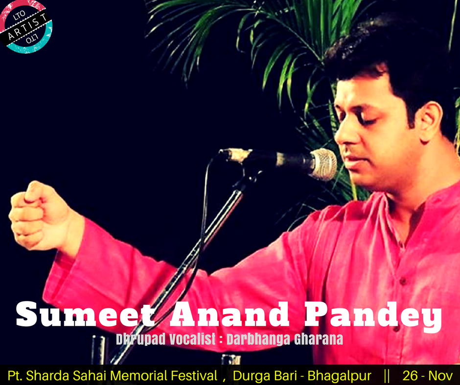localturnon's tweet photo. #Localturnon event alert: #SumeetAnandPandey promising #dhrupad #vocalist #darbhanga #gharana will be accompanied by #pankajmishra (#sarangi) & #vijayramdas (#pakhawaj) @ prestigious Pt. #Sharda #Sahai #Memorial #Festival on 26 Nov #DurgaBari #Bhagalpur
#lto #ltoartist #ltomusic https://t.co/dS7Om6GBWh