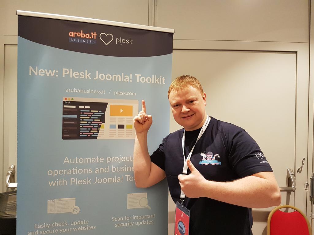 First day of the Joomla! World Conference 2017 in Rome is about to start. Visit our booth to learn more about the new Plesk Joomla! Toolkit! ❤
plesk.com/joomla-toolkit/
<a href="/jworldcon/">JWC Joomla! World Conference</a> <a href="/Plesk/">Plesk</a> #joomla