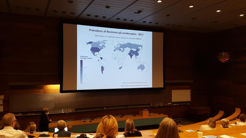 Seminar om de nationale antibiotikamål i <a href="/RegionH/">Region Hovedstaden</a> <a href="/HospInfektioner/">RegH Infektioner</a> - her Niels Frimodt-Møller fra <a href="/Rigshospitalet/">Rigshospitalet</a>