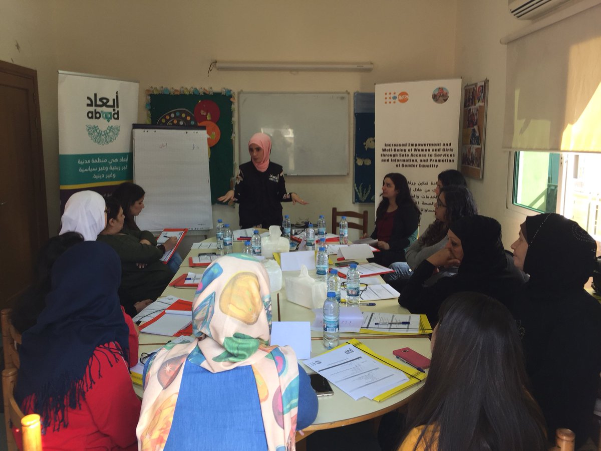 MSSCF_NGO's tweet photo. Enhancing capacity of #msscf staff on #GBV (CMR)  at #MadaCommunityCenter 

The Trainer Batoul Koteich from @AbaadMENA trained the participants. 

This training is in partnership with #UNFPA Lebanon https://t.co/59GYBFeEaE