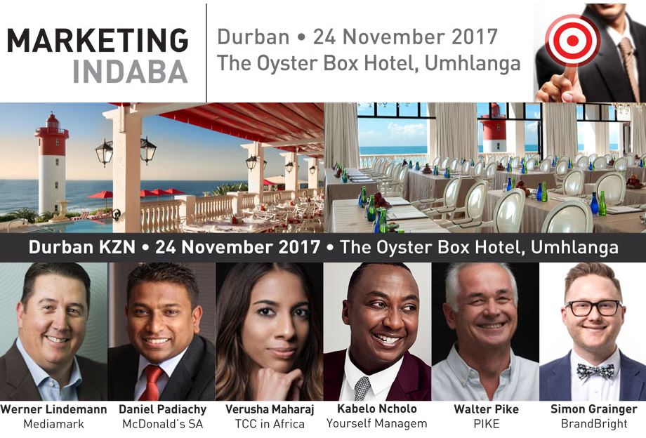 Big_Events's tweet image. Durban Marketers! Don't miss next week's Marketing Indaba at Oyster Box Hotel. Friday 24 November 2017 - Programme &amp;amp; Bookings  marketingindaba.com
@ILuvDBN @UmhlangaTourism @TheUmhlanga @eastcoastfm