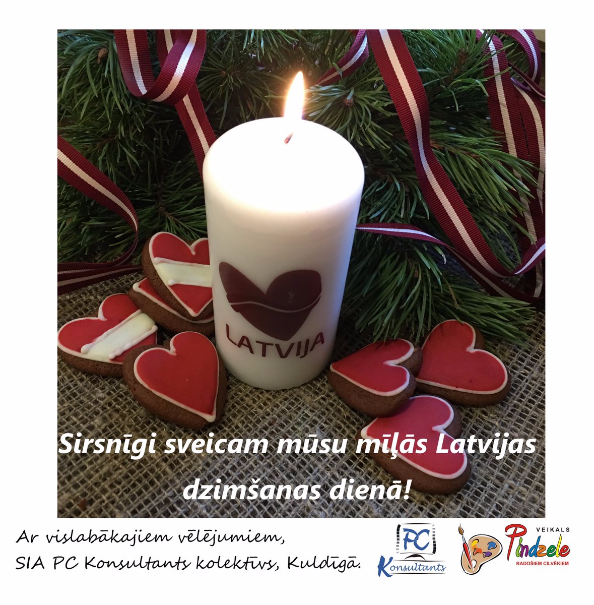 Pindzele_PCK's tweet photo. Sirsnīgi sveicam mūsu mīļās Latvijas dzimšanas dienā! 🇱🇻 Lai svētku prieks ik katrā mājā un sirdī! 🌞 https://t.co/70exFE91yv