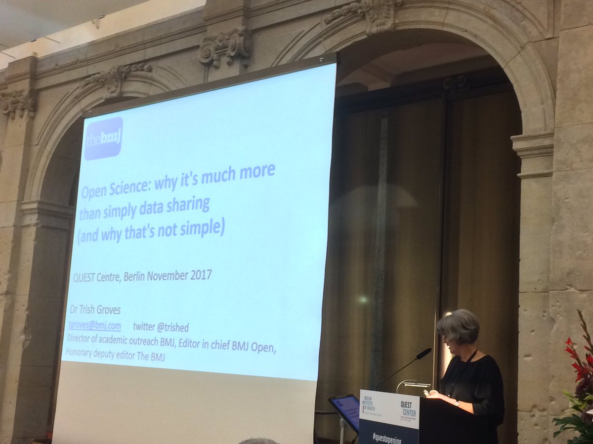 BlockchainOpSci's tweet photo. Trish Groves @trished about open science #Questopening https://t.co/yda0WzTT0t