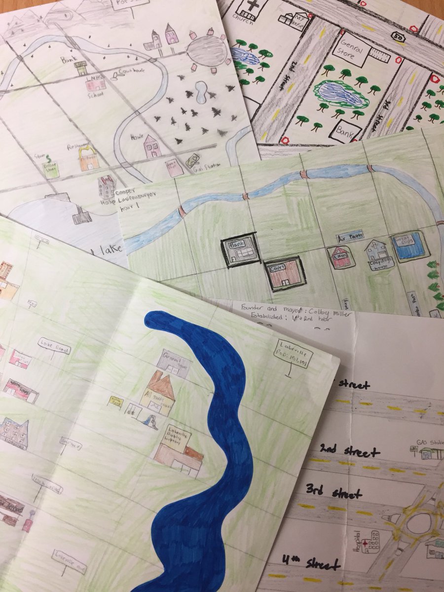 GeoDesign_LNHS's tweet photo. Some awesome cities being designed in our city design project! Now on to the 3-D models! #parallelstreets #perpendicularstreets #iteachmath https://t.co/9TvEmGxs1a