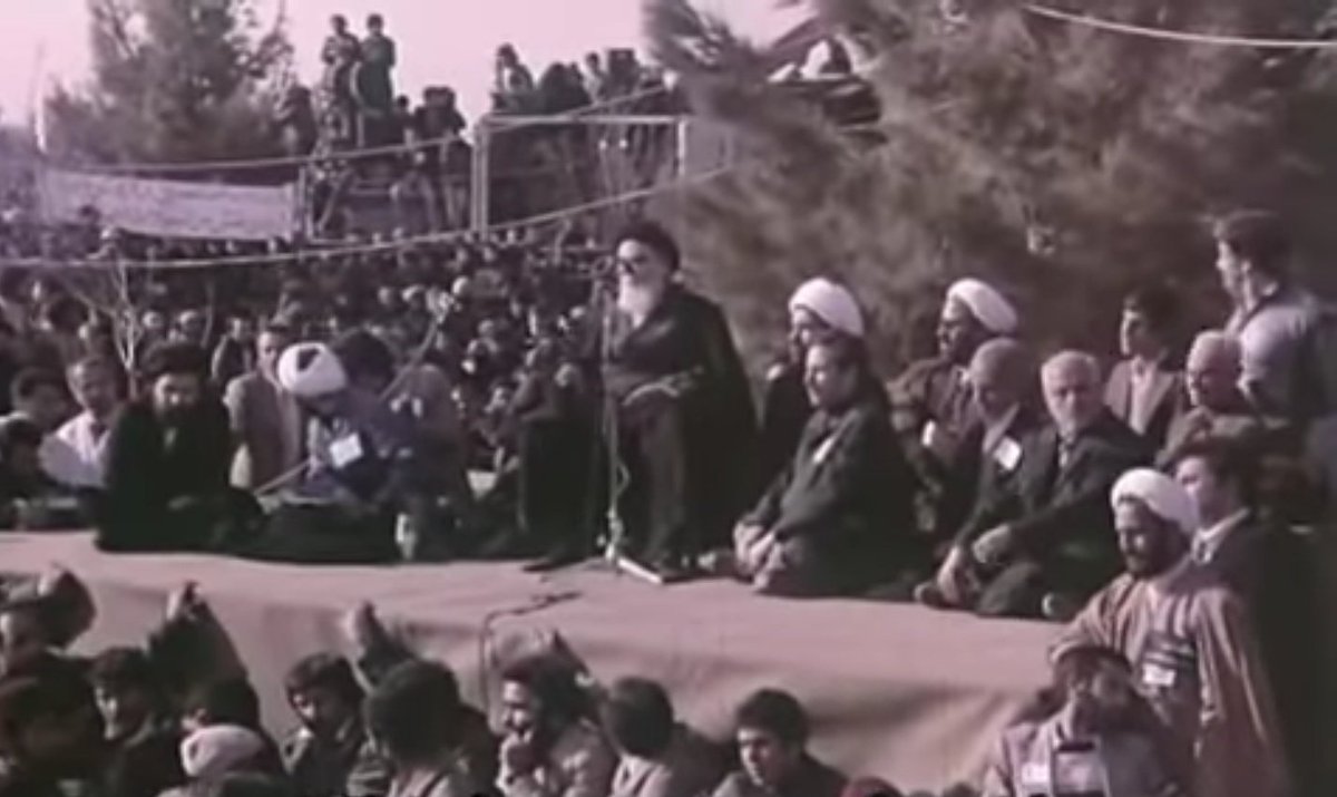 ShiaBots's tweet photo. Image of Imam #Khomeini addressing his people for the first time since his return from exile. 1979. #IRAN #Revolution https://t.co/l774roWEDH