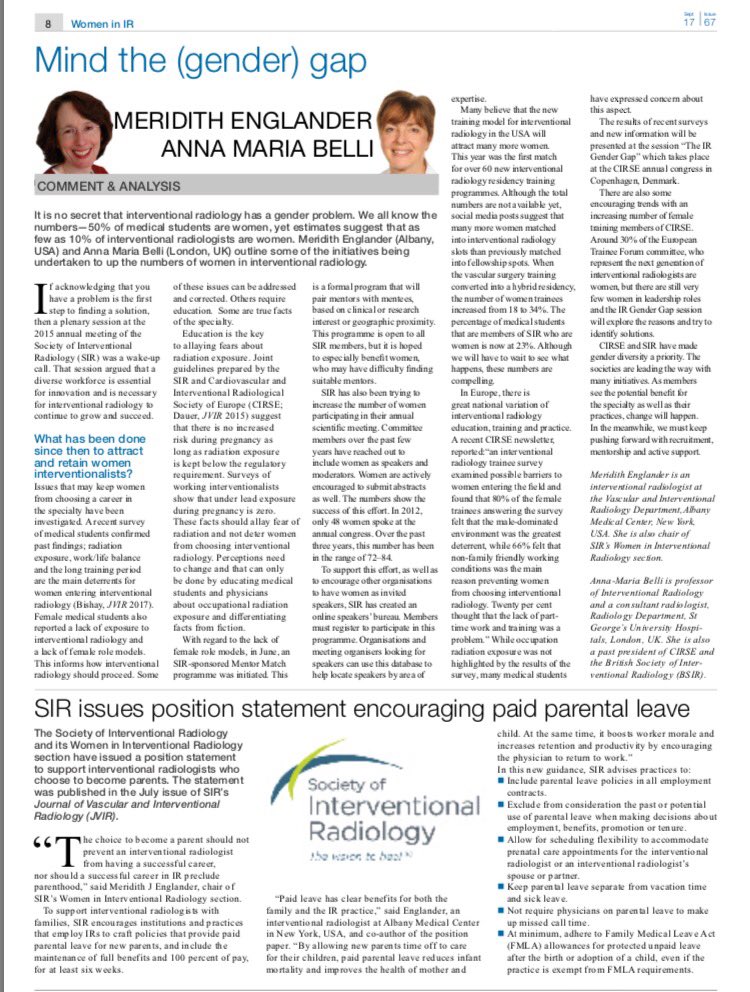 WomeninIR (@womenirads) on Twitter photo "We must keep pushing forward." Great article about the Gender gap in #IRad #womeninIR <a href="/IN_publishing/">Interventional News</a> #AnnaBelli <a href="/meridity1/">MeridithEnglander,MD</a> "We must keep pushing forward." Great article about the Gender gap in #IRad #womeninIR <a href="/IN_publishing/">Interventional News</a> #AnnaBelli <a href="/meridity1/">MeridithEnglander,MD</a>