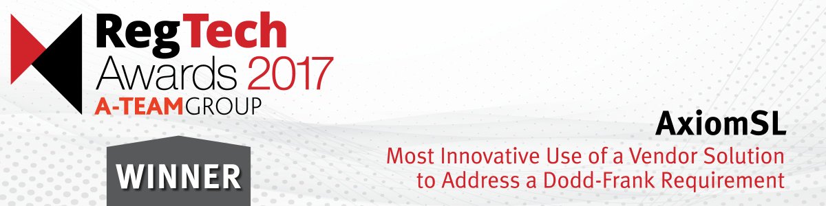 AxiomSL's tweet photo. #AxiomSL is pleased to annouce we've won the Most Innovative use of a Vendor Solution to Address a Dodd-Frank Requirement in the 2017 #RegTech Awards. Read more -https://t.co/sWZhW0KePx https://t.co/9IcN6DPYzt