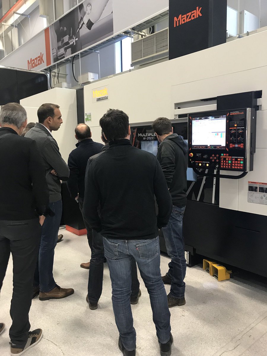 MazakEurope's tweet photo. Final day at #Emoencore UK Open House - The UK built Mazak VTC-800/30SR is demonstrating its capabilities of full 5-axis contouring, equipped for the first time with SmoothX CNC. #5axis #MazakEurope #CNC #Manufacturing #Engineering https://t.co/YfkWioFfXs