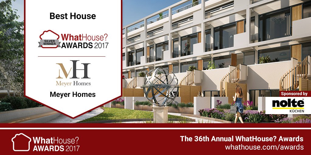 What_House's tweet photo. Snatching up the Silver Award is Gabriel Square in St Albans by @MeyerHomesUK - congratulations! #WhatHouseAwards https://t.co/f1X4psY9QX