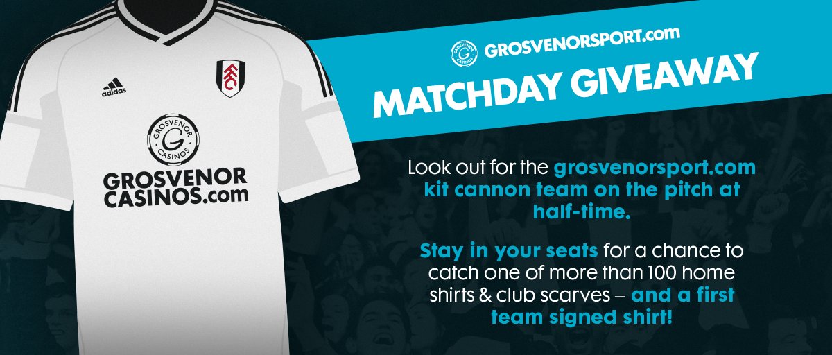 GrosvenorCasino's tweet photo. We’re giving away @FulhamFC shirts at Craven Cottage tomorrow – including one signed by the first team! Find out how you can win here: https://t.co/0Ga5U53fQw #MatchdaySelfie https://t.co/kP82rP8w7d