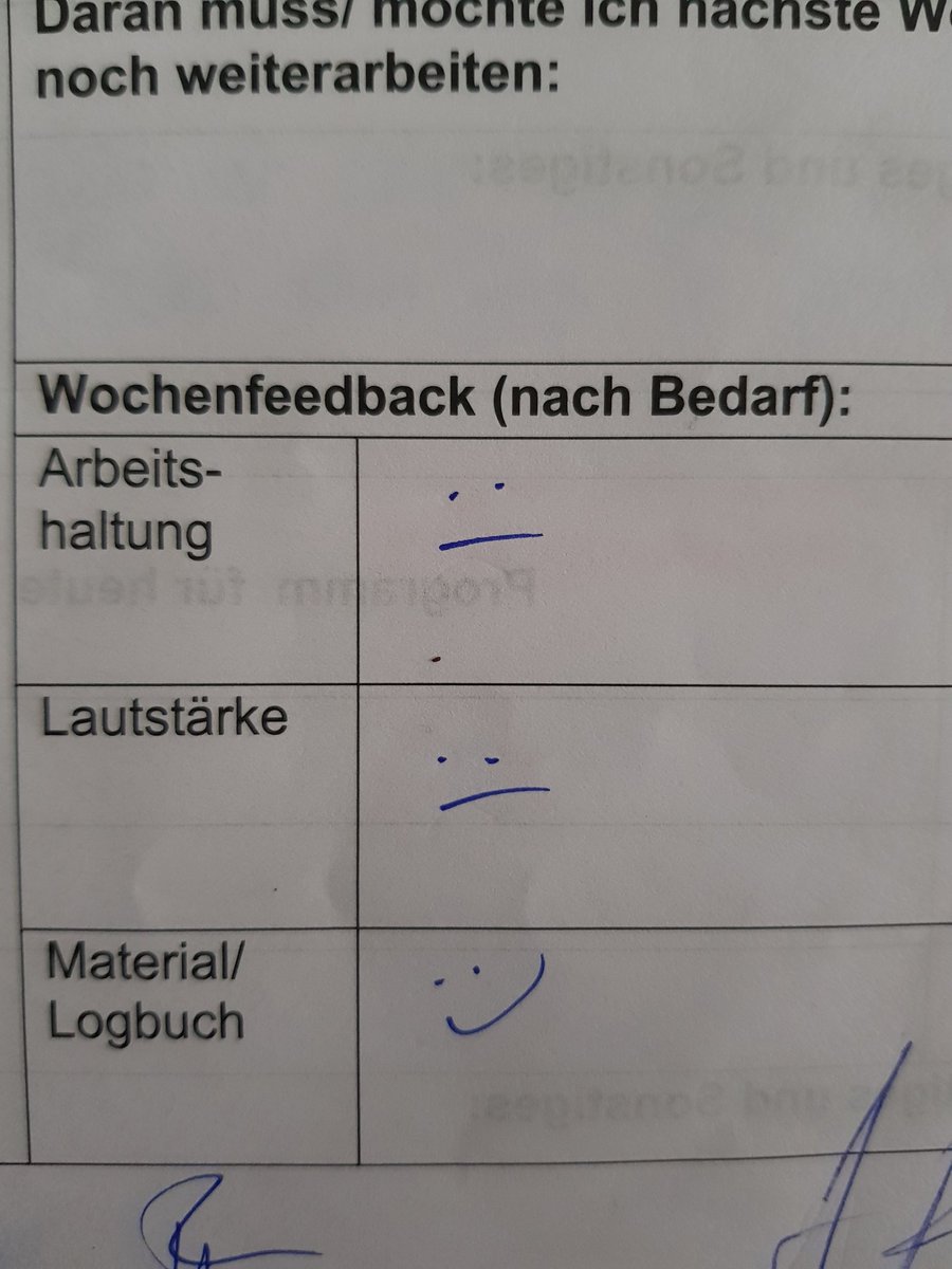 leicsoo's tweet photo. Hab mir Grad mal das Logbuch meiner Nichte angeschaut ist das normal das die Lehrer heute mit Smilies bewerten 😂 https://t.co/4826ka0pA2