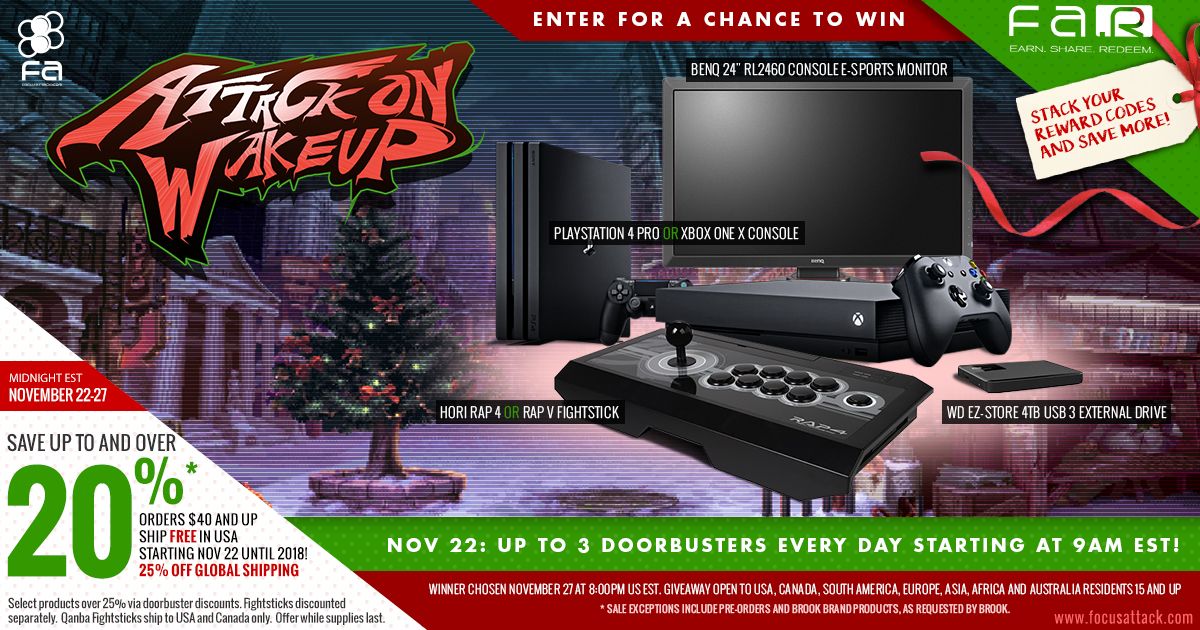Entemberdesigns's tweet photo. Save 20% @focusattack starting Wednesday, November 22.  Win A PS4 Pro or Xbox One X, @ZOWIEbyBenQ RL2460 24" gaming monitor, plus much more! https://t.co/ZTApOLxsjp https://t.co/8wwrE5UBYH