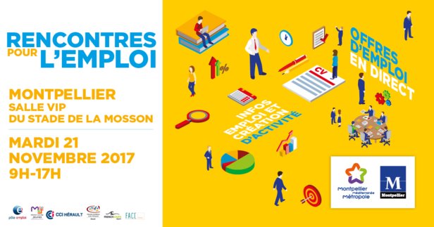 Montpellier3m's tweet image. 📆 #Agenda Près de 70 entreprises et environ 300 offres de recrutement vous attendent aux "Rencontres pour l'#Emploi" le 21/11 de 9h à 17h au Stade de la Mosson à @montpellier_ . Infos &amp;amp; offres d'emplois 👉montpellier3m.fr/evenement-agen…