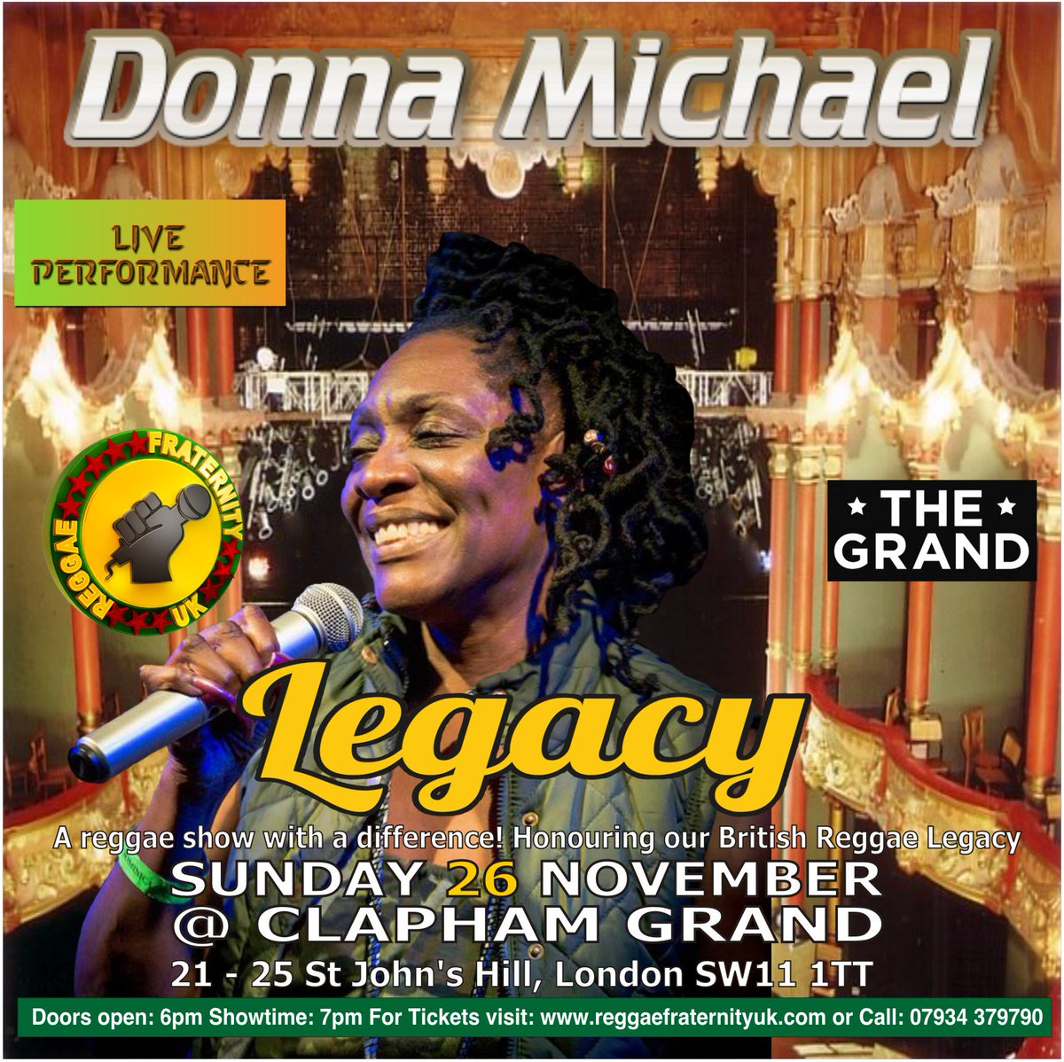 regfraternityuk's tweet photo. #DonnaMichael performing at RFUK Legacy 26 November @TheGrandClapham #BritishReggaeLegacy Tickets: https://t.co/VMmrCkqArY https://t.co/DW5XMK1qAj