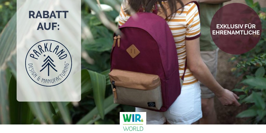 Wir-Project (@wirproject) on Twitter photo Exklusiv für #Ehrenamtliche: Rabatt auf Rucksäcke und Taschen von Parkland.🎒 #ehrenamt #engagement #verein
___
➡️Jetzt kostenlos anmelden & Rabatte sichern: wir.world Exklusiv für #Ehrenamtliche: Rabatt auf Rucksäcke und Taschen von Parkland.🎒 #ehrenamt #engagement #verein
___
➡️Jetzt kostenlos anmelden & Rabatte sichern: wir.world
