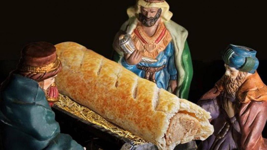 shipoffoolscom's tweet photo. Greggs advert breaking news: Theologians point out that “Lord Jesus” backwards is “Susejd Rol” https://t.co/efoualPCnl