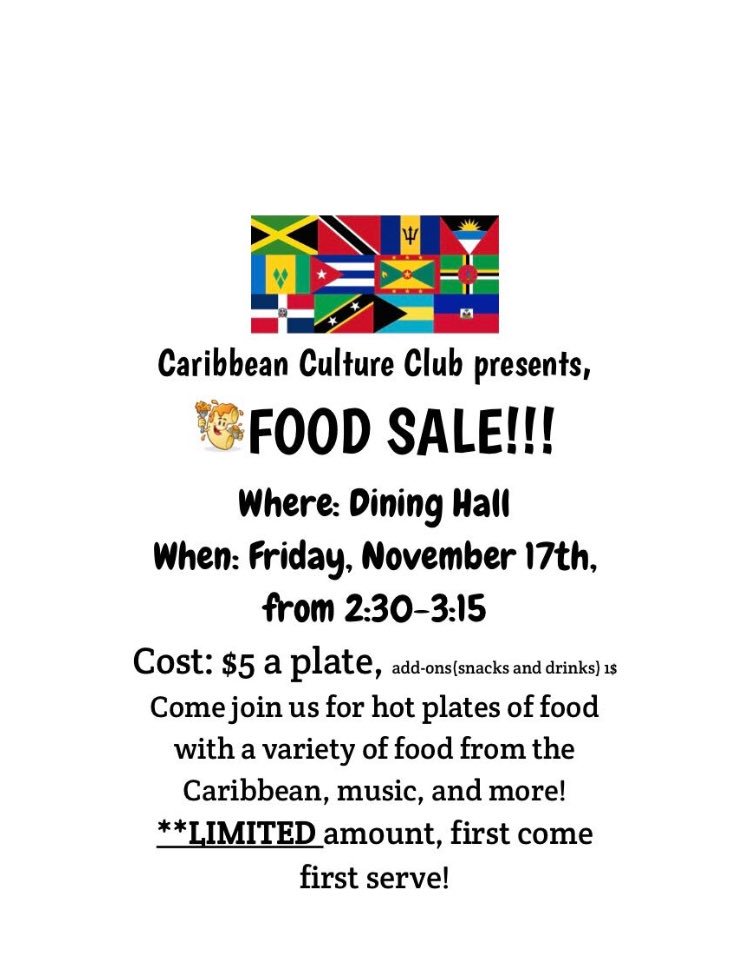 Please come out to our event today and show some support. We are all working so hard to get this club on its feet, and we need your help to do it . So come buy a plate of delicious food for only $5 (quality food!!!) from 2:30-3:15 (dining hall). Thanks in advance ✊🏾❤️