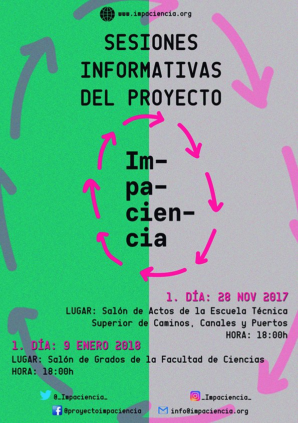 CanalUGR's tweet photo. ¡Ya podéis participar en @_Impaciencia_ "! El primer concurso de proyectos de investigación transdisciplinares universitarios. ¡Podéis inscribiros hasta el 15 de febrero! + info. 👉🏻👉🏻 https://t.co/fB77qDFhG0 https://t.co/wtFAWfV5wV