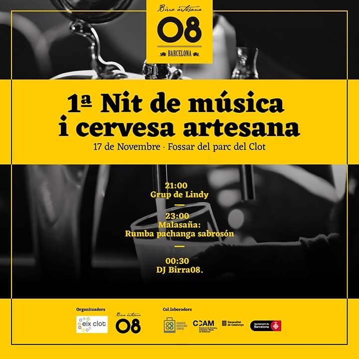 Avui 17 de novembre a les 21:00 al Fossar del Parc del Clot la I Nit de Música i Cervesa Artesana Birra 08. Ens agrada la #FMClotCamdelArpa17